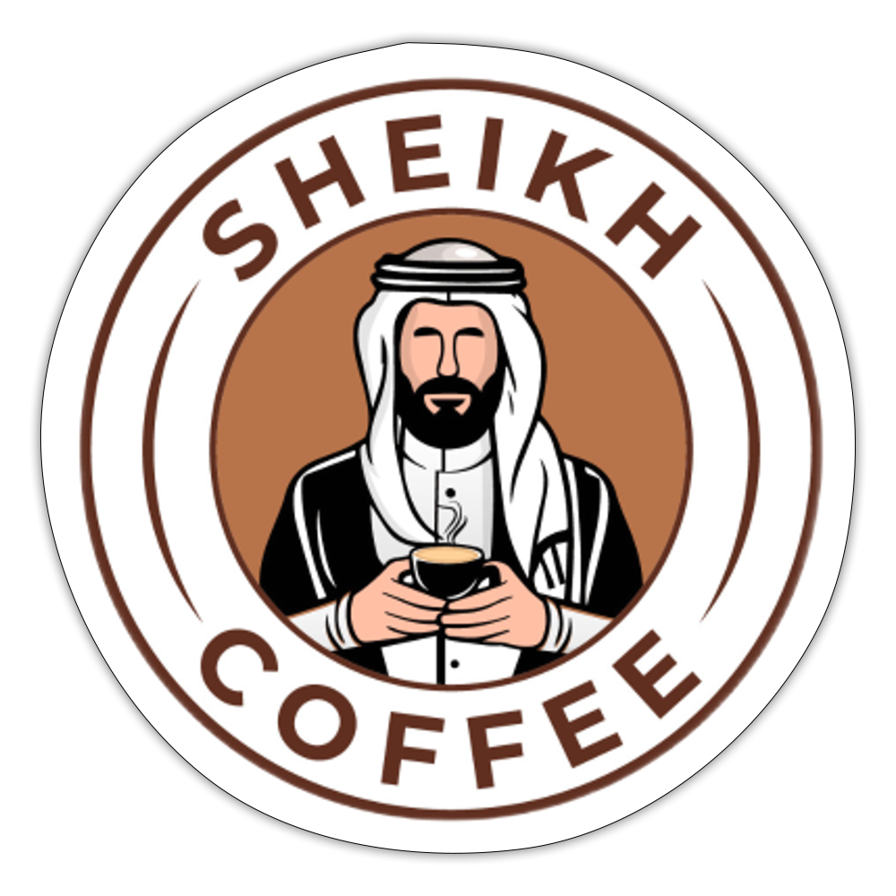 Sheikh Coffee Logo Sticker - white matte